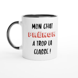 Mug en céramique blanche 325 ml (11 oz) avec intérieur coloré cool ou bad cat
