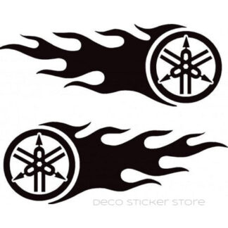 2 Sticker autocollant moto Yamaha flammes