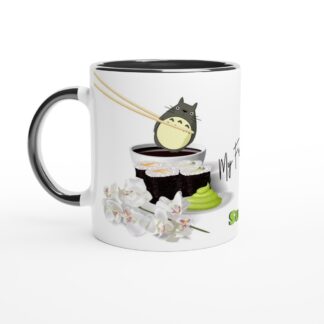Mug en céramique blanche 325 ml (11 oz) avec intérieur coloré sushi
