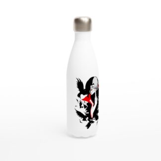 Bouteille d'eau blanche en acier inoxydable 483 ml (17 oz) Itachi Uchiwa Naruto