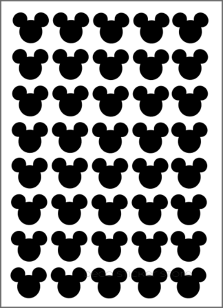 40 gommettes adhésives autocollantes tete de mickey taille et couleur au choix
