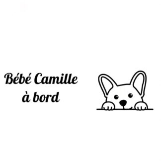 Sticker autocollant bébé à bord chien Gorki  mignon ❤️