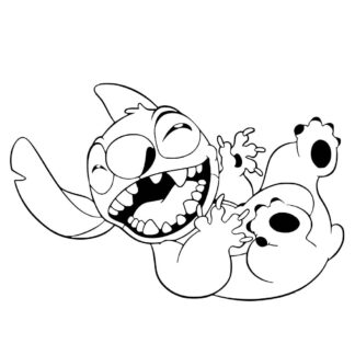 Sticker autocollant Stitch rigole