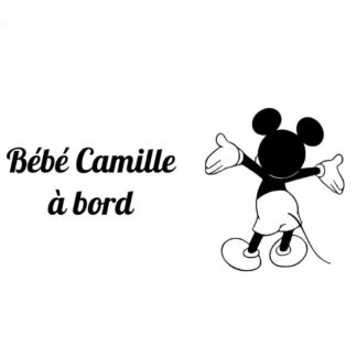 Sticker autocollant bébé à bord Mickey
