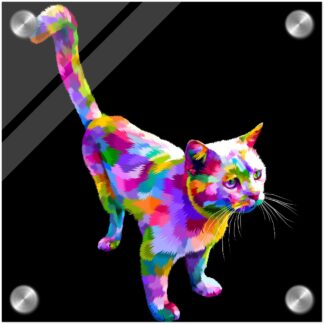 Tableau plexiglas chat avec fixations