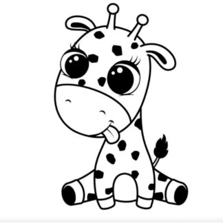 Sticker autocollant girafe rigolote