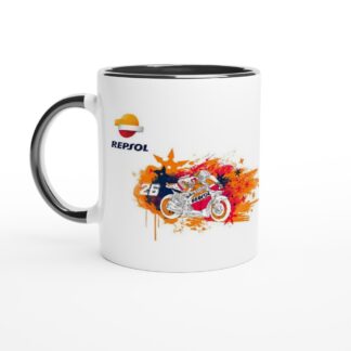 Repsol N°26 Mug en céramique blanche 325 ml (11 oz) avec intérieur coloré