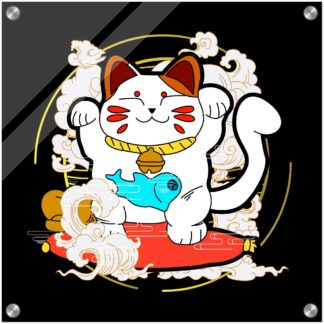 Tableau plexiglas Maneki neko modèle 2