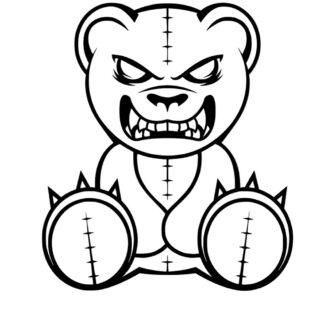 Sticker autocollant ourson colère