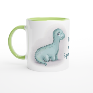 Mug en céramique blanche 325 ml (11 oz) avec intérieur coloré dinosaure à personnaliser