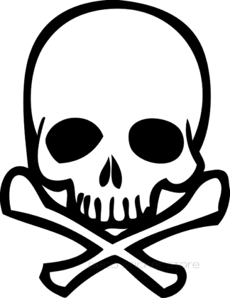 Autocollant sticker crane squelette skull 2