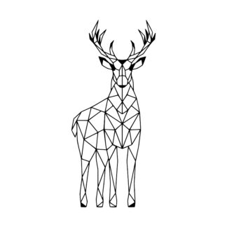 Sticker autocollant origami cerf