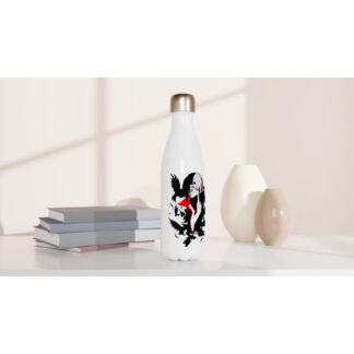 Bouteille d'eau blanche en acier inoxydable 483 ml (17 oz) Itachi Uchiwa Naruto