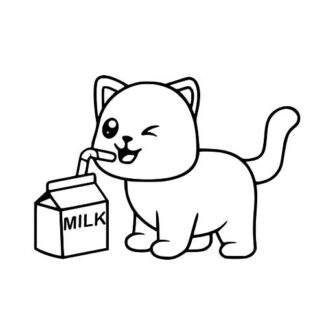 Sticker autocollant chaton milk