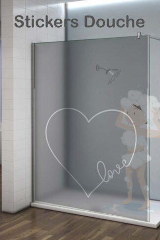 Autocollant douche coeur love ❤️