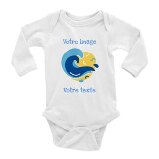 Grenouillère classique à manches longues pour bébé à personnaliser