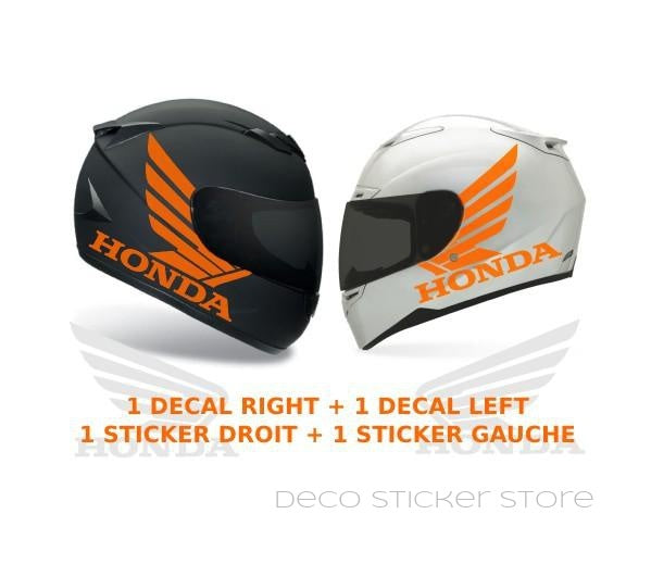 Kit 2 Stickers Autocollants Ailes Honda pour casque moto universel