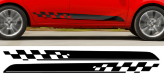 Kit 2 Stickers bande bas de caisse auto Opel Corsa sport
