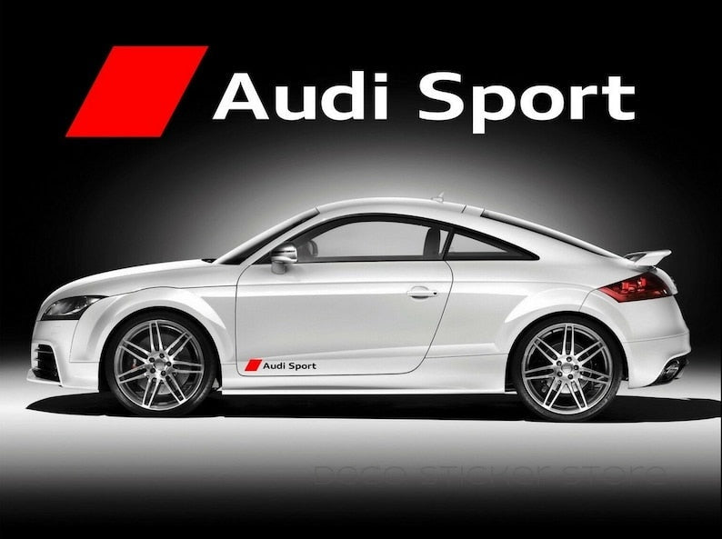 Lot de 2 Stickers Audi Sport Quattro Autocollants latéraux Décalcomanies  Jupes latérales TT S3 S4- - Déco Sticker Store-19.90€