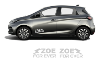 Lot de 2 Stickers autocollant Renault Zoe for ever