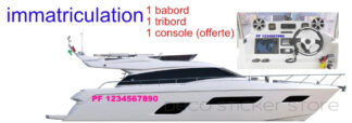 Lot de 2 Stickers autocollants immatriculation bateau taille et couleur au choix