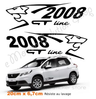 Lot de 2 stickers autocollants Peugeot 2008 gt line