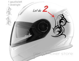 Lot de 2 stickers autocollants casque moto tribal 2