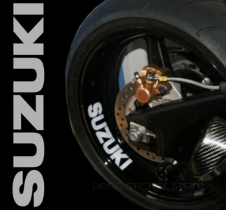 Lot de 4 stickers autocollants  de jante moto Suzuki