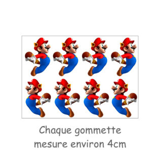 Lot de 8 gommettes adhésives Mario bross racoon