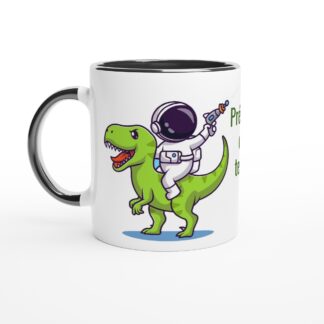 Mug 325 ml (11 oz) avec intérieur coloré dinosaure et astronaute à personnaliser