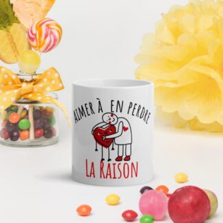 Mug Blanc Brillant Aimer à en perdre la raison