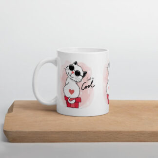 Mug Blanc Brillant Just be cool chat