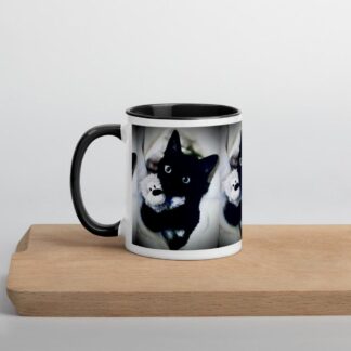 Mug à Intérieur Coloré chat noir