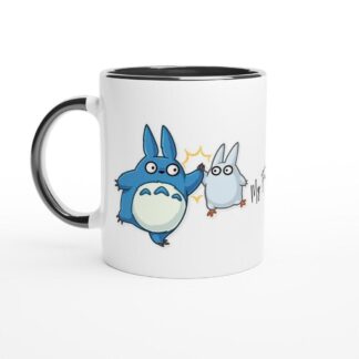 Mug en céramique blanche 11oz avec intérieur coloré Totoro