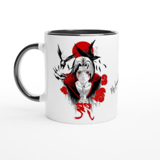 Mug en céramique blanche 325 ml (11 oz) avec intérieur coloré Itachi Uchiwa Naruto