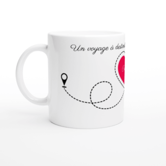 Mug voyage amour à personnaliser