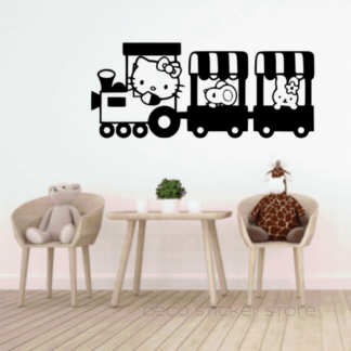 Sticker autocollant Hello Kitty train et ses amis