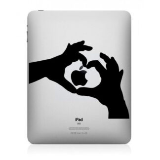 Sticker autocollant IPad Apple mains en cœur