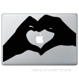 Sticker autocollant MacBook mains en coeur Apple