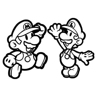 Sticker autocollant Mario et Luigi