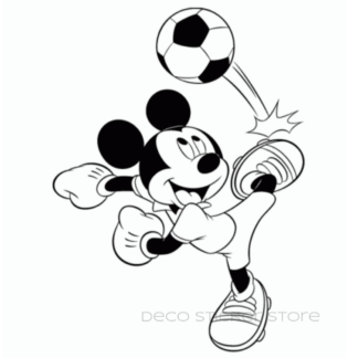 Sticker autocollant Mickey football modele 2  50cm à personnaliser