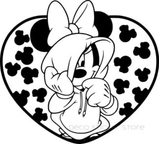 Sticker autocollant Minnie street coeur