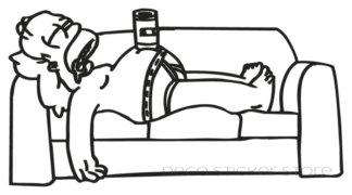 Sticker autocollant Omer Simpson canapé