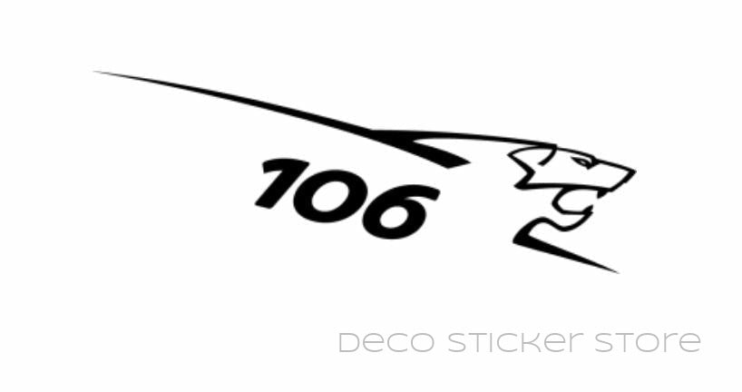 Sticker autocollant Peugeot 106 Droit taille et couleur au choix