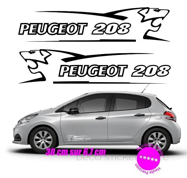 Lot de 2 stickers autocollants Peugeot 208 gt line- - Déco Sticker  Store-8.99€
