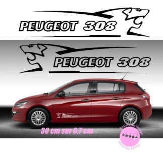 Sticker autocollant Peugeot 308 30 cm lion V1