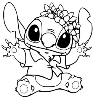 Sticker autocollant Stitch aloha