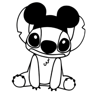 Sticker autocollant Stitch avec les oreilles de Mickey