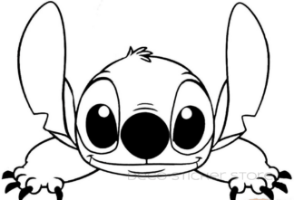 Sticker autocollant Stitch coucou