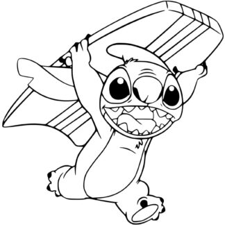 Sticker autocollant Stitch surf